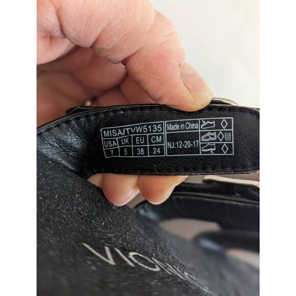 Vionic Misa Black Leather Strappy Buckled Slide Sandals - Size 7 - Picture 8 of 8